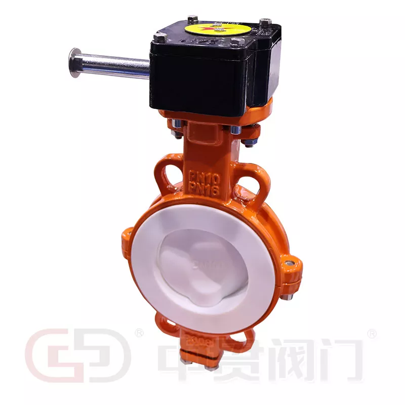 Ang gear ng bulate ay pinatatakbo ang split body butterfly valve